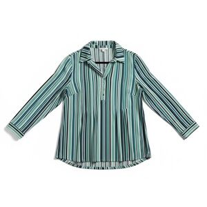 Juniper + Lime Striped  Green Women's Tunic Top XL